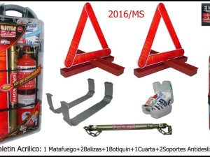 KIT DE SEGURIDAD ACRILICA (MATAF+BOT VIP+2 BALIZAS+1 CUARTA)