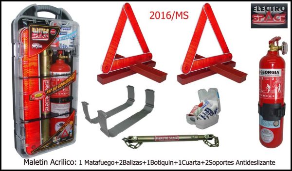 KIT DE SEGURIDAD ACRILICA (MATAF+BOT VIP+2 BALIZAS+1 CUARTA)