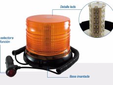 BALIZA DE 72 LED FLASH GIRATORIA 12 Y 24 VOLT