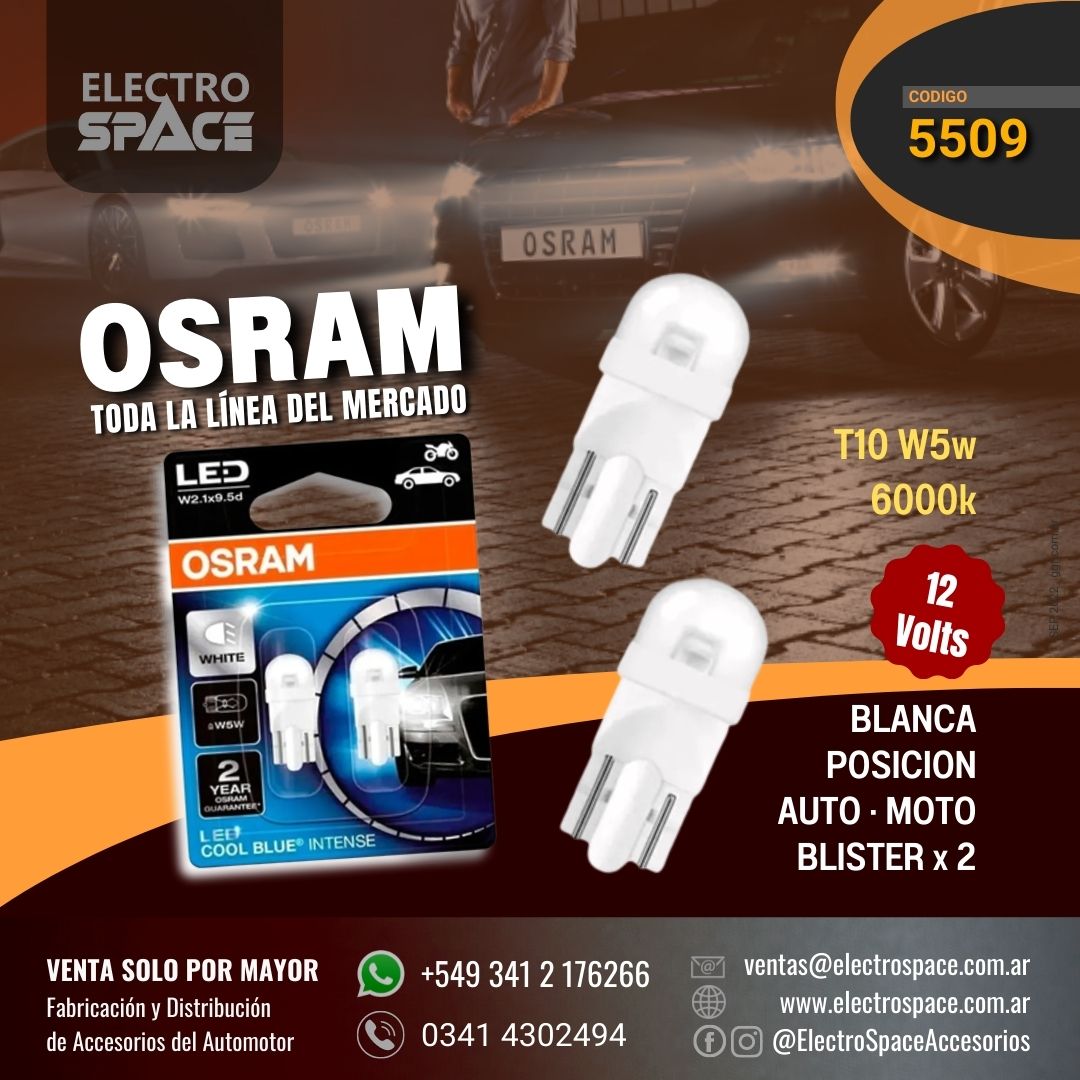 LAMPARA LED T10 OSRAM COOL WHITE 6000K 12V – ELECTRO SPACE