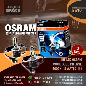 KIT DE LED OSRAM COOL BLUE INTENSE 18 WATTS H4 12V