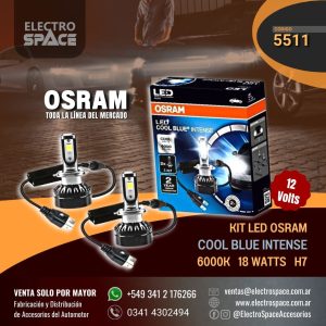 KIT DE LED OSRAM COOL BLUE INTENSE 18 WATTS H7 12V