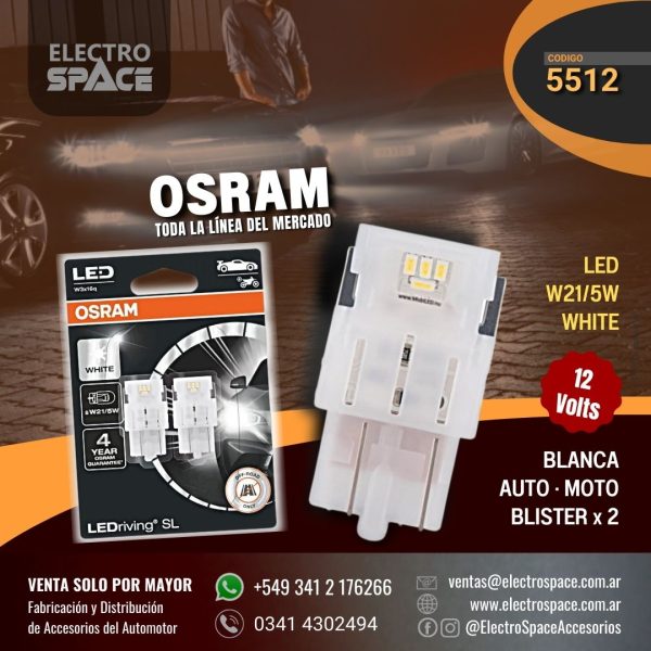 LAMPARA LED T20 21/5W OSRAM COOL WHITE 6000K 12V X UNI