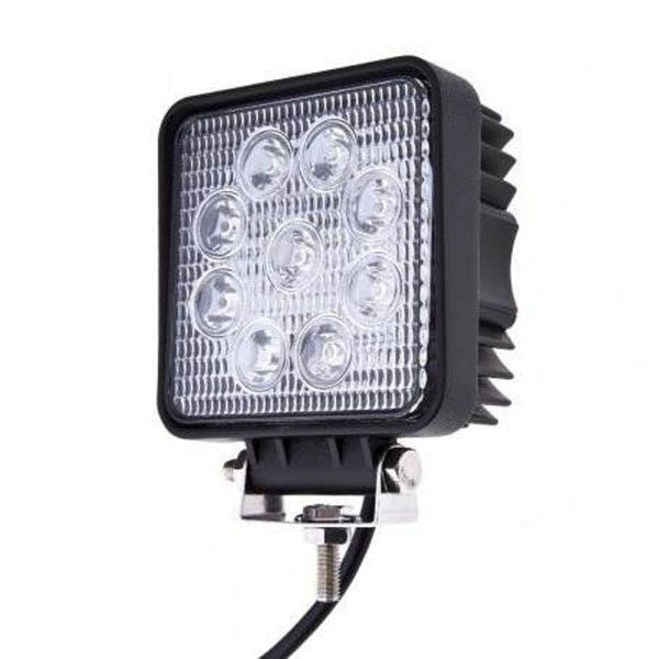 FARO LED 27 W 12-24V CUADRADO 9 LED ALTA POTENCIA (10.5CM)