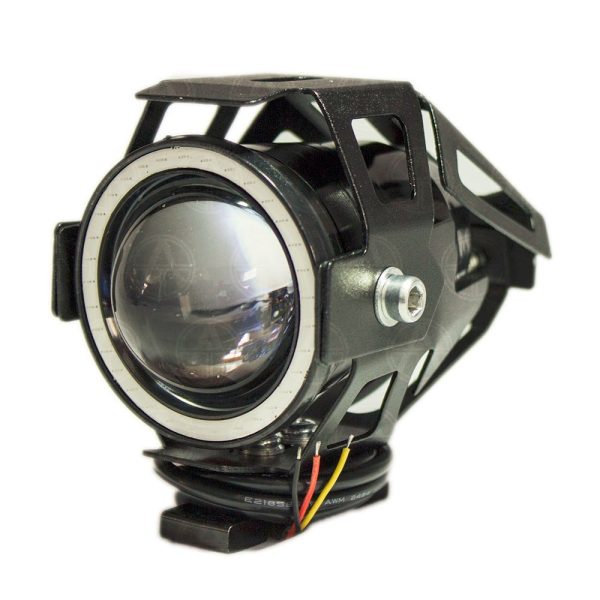 FARO AUXILIAR LED CREE PARA MOTO 15 W CON LUPA+OJO DE ANGEL