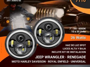 FARO LED 7″ 36W USO IDEAL JEEP ALTA Y BAJA 9V-36V (17.8CM)