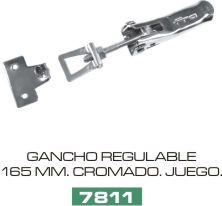 GANCHO  REGULABLE CROMADO CHICO 165 mm Jgo.