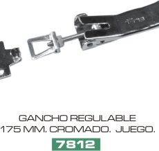 GANCHO  REGULABLE CROMADO GRANDE 175 mm Jgo.