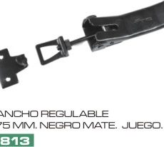 GANCHO  REGULABLE NEGRO GRANDE 175 mm Jgo.
