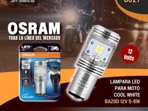 LAMPARA DE LED PARA MOTO OSRAM COOL WHITE BA20D 12V 5/6W