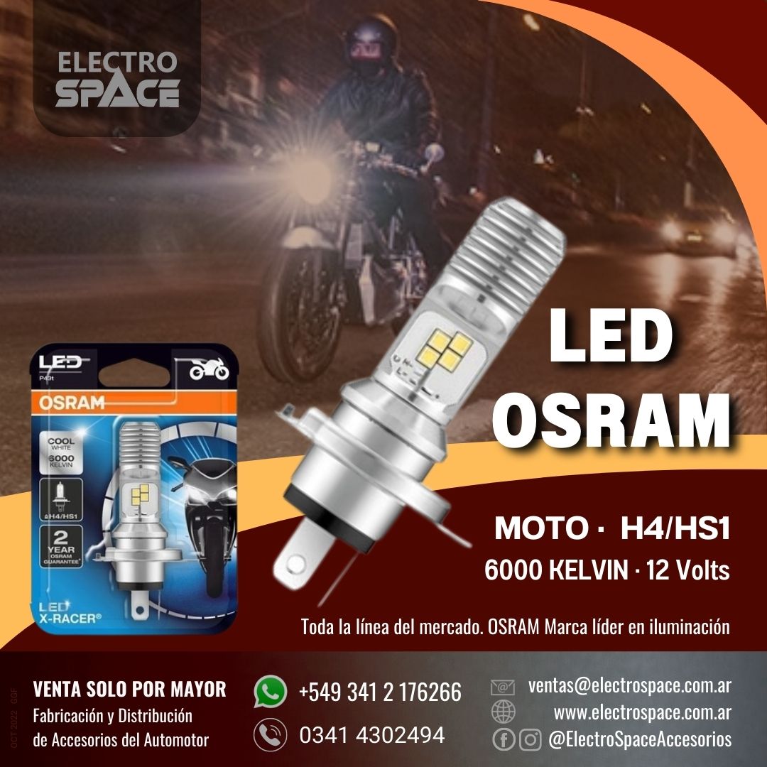 LAMPARA DE LED PARA MOTO OSRAM COOL WHITE H4 PT43 12V 5/5W – ELECTRO SPACE